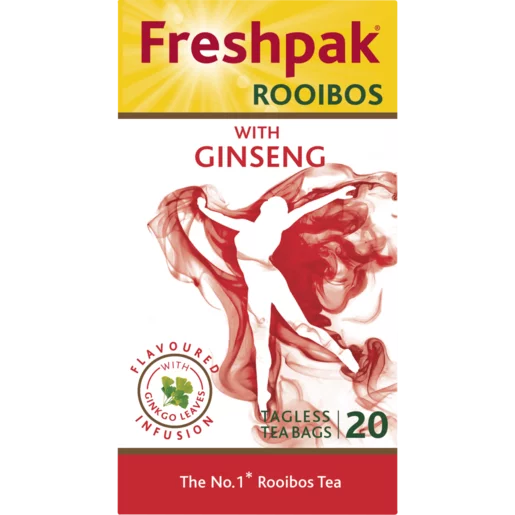 FRESHPAK Rooibos Tagless Teabags Ginseng 20s x 2 x 6