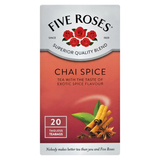 FIVE ROSES Chai Spice Tagless Teabags 20s x 2 x 6