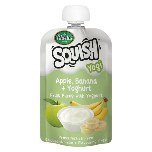 RHODES Squish Baby Puree 110g - Apple/Banana & Yoghurt