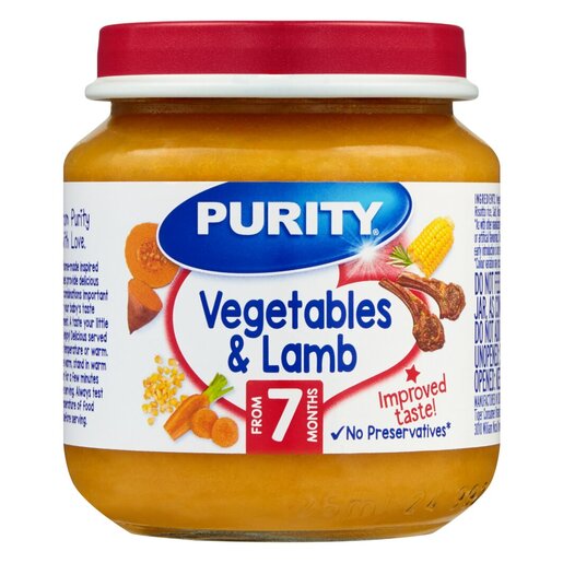 Purity - Stage 2 Vegetables & Lamb 125ml